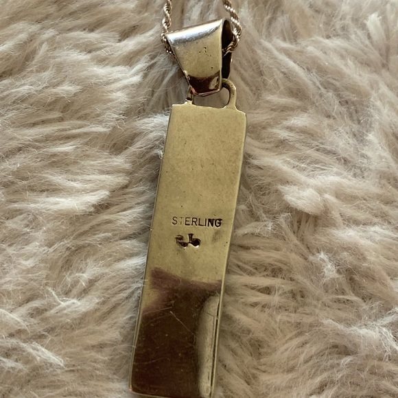 Navajo Blue Fire Opal Pendant - Picture 3 of 6